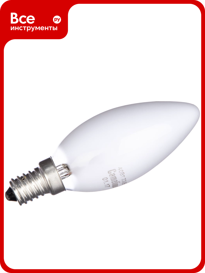 Электрическая лампа накаливания с матовой колбой MIC Camelion 40/B/FR/E14 9864