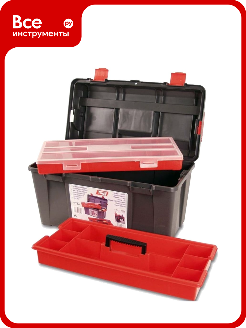 Ящик для инструментов с лотком   органайзер 48х25 8х25 5см  33 Tayg TAY 133008