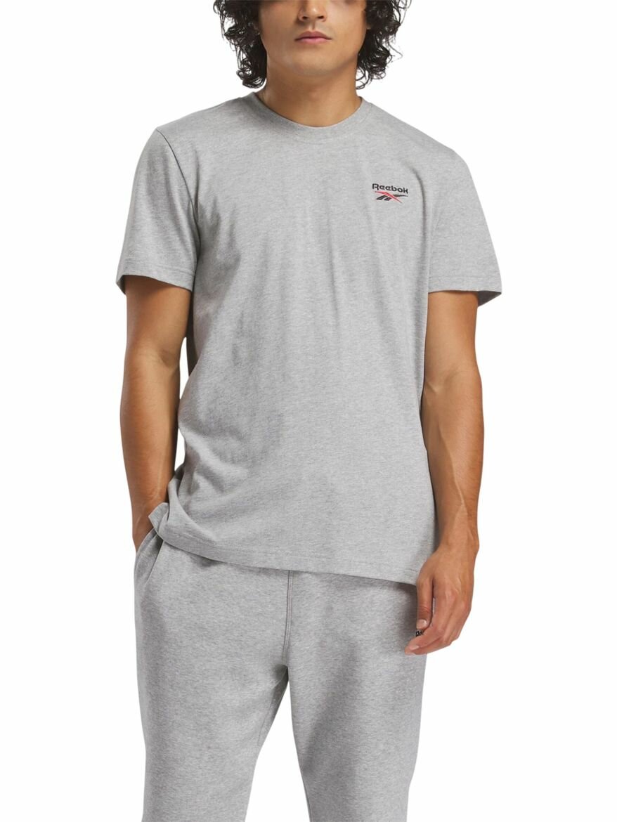 Футболка спортивная Reebok Identity Small Logo Tee, размер S INT, серый/красный