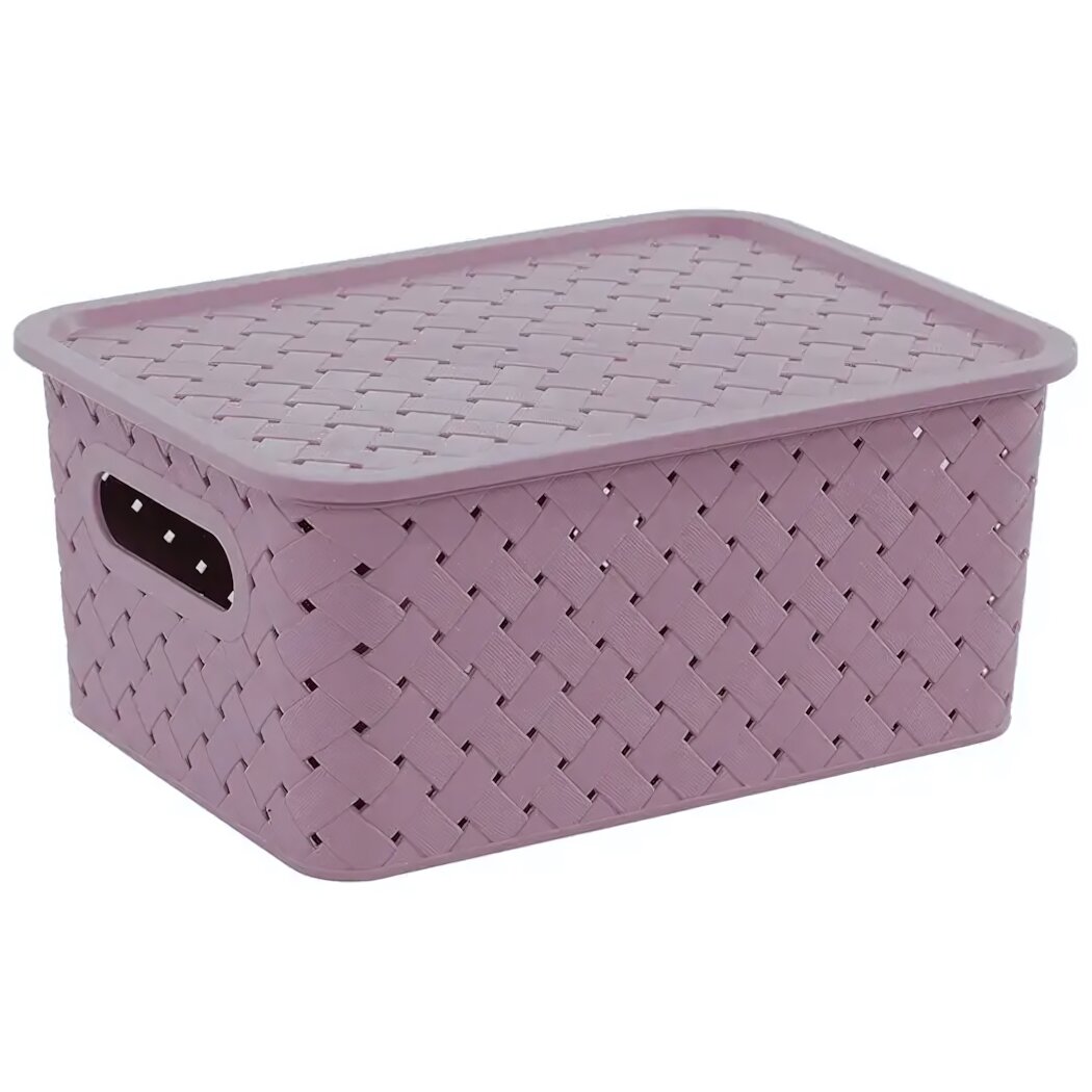 Корзина для хранения с крышкой 3л 235х105 мм пластик цвет сирень