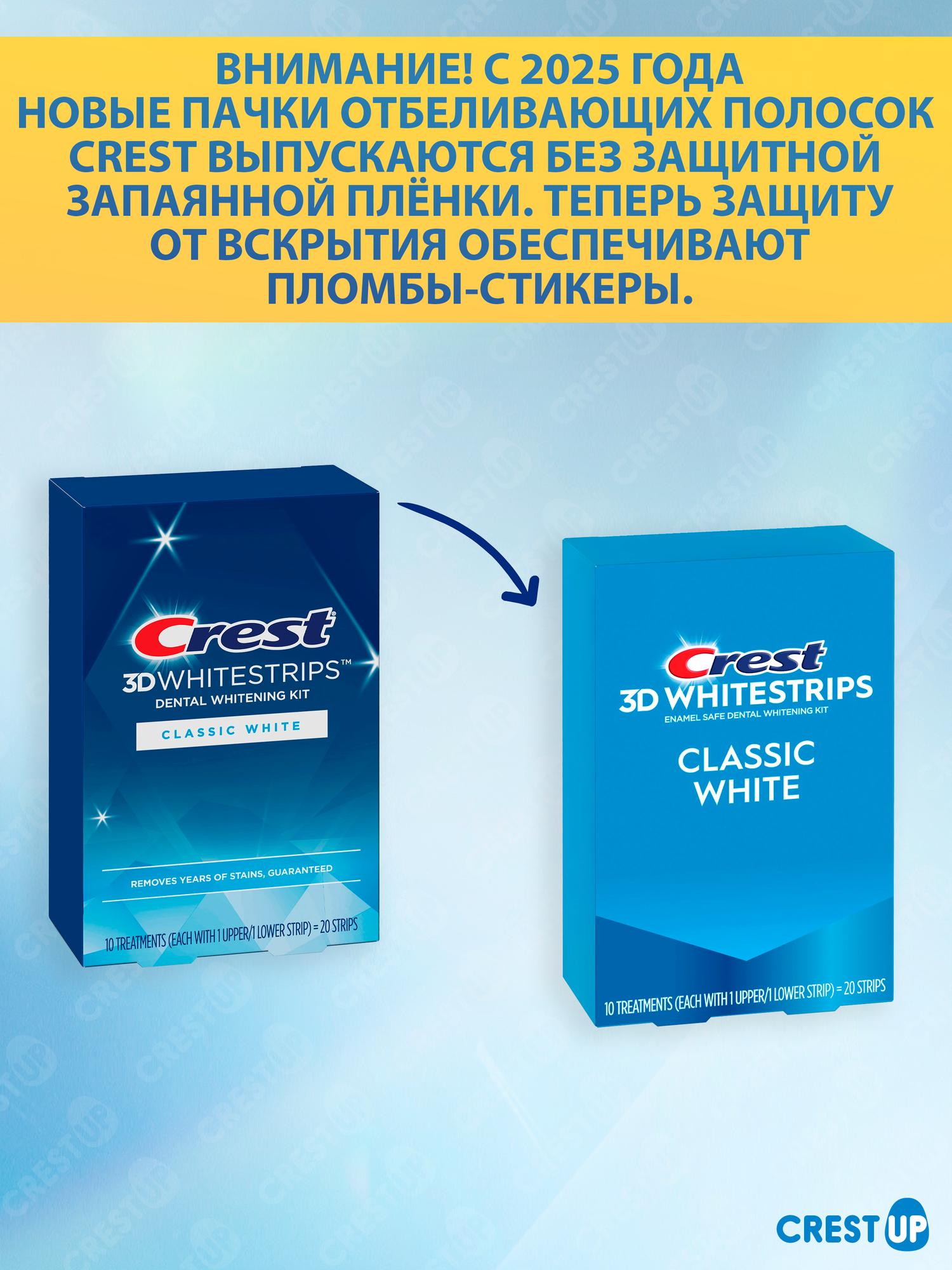 Картинки Отбеливающие полоски для зубов Crest 3D Whitestrips Classic White