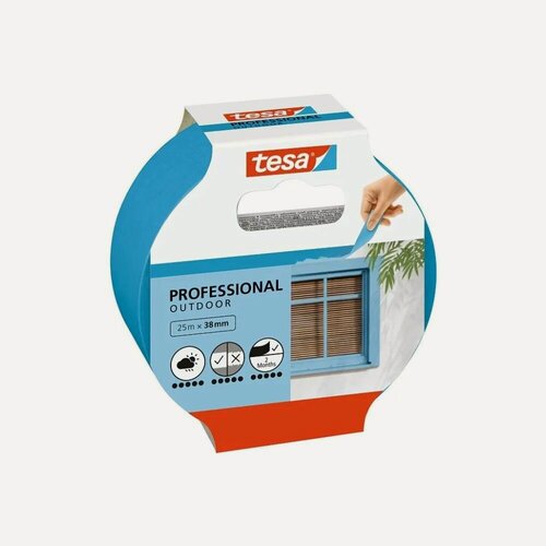 Изображение товара Лента малярная для идеально ровных краев фасадная Tesa голубая 56250-00 (25мм*25м) упак (3 шт)