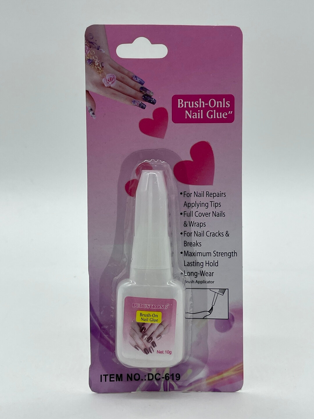 Клей для накладных ногтей, страз, прозрачный Brush-on nail glue