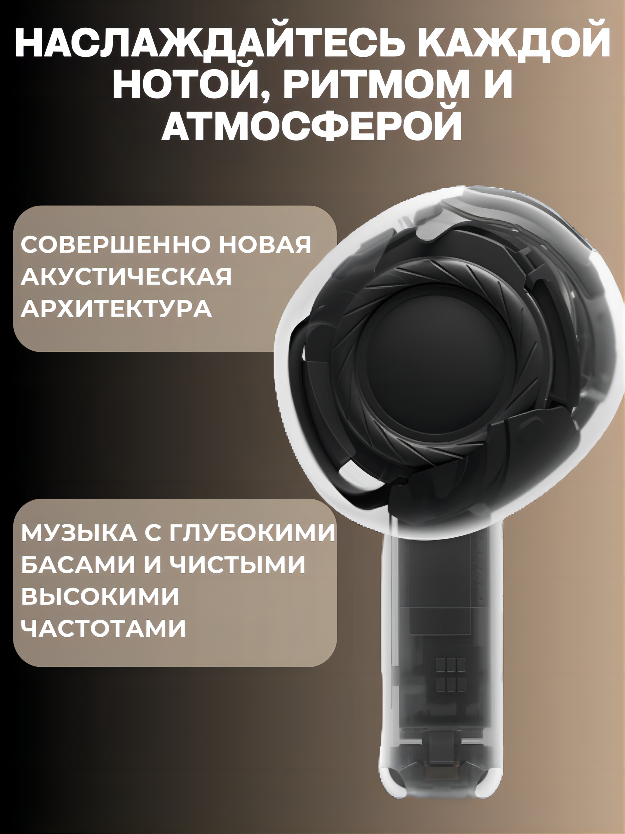 Наушники беспроводные AIPODS 4 с шумоподавлением для iPhone и Android — фото 1