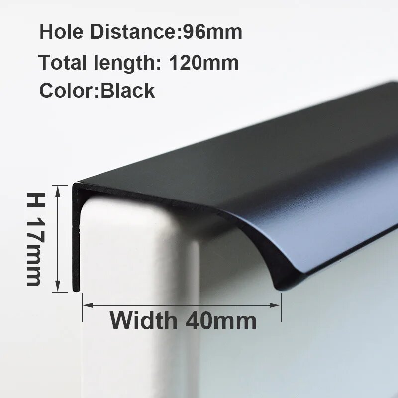Скрытые ручки для шкафов ihomcasa 1200мм золотисто-черные Black-L120mm