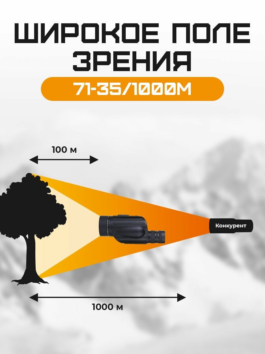 Монокуляр мощный, регулировка фокуса, водонепроницаемый, профессиональный — фото 1