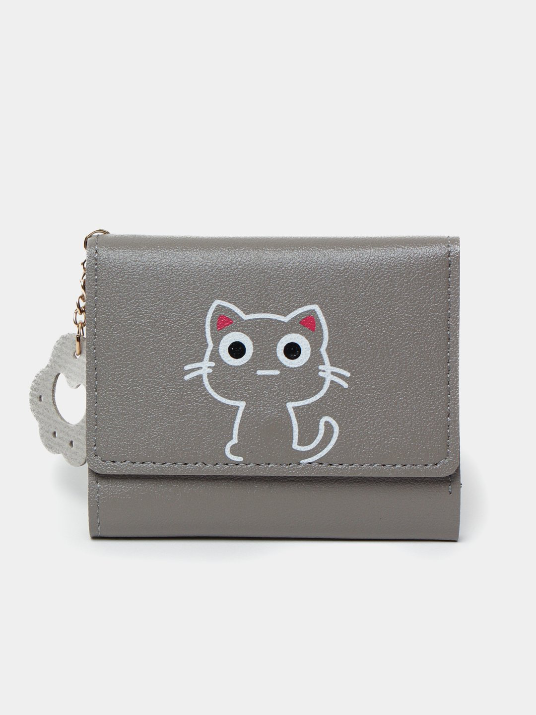 Кошелек , фактура гладкая, серый — фото 1