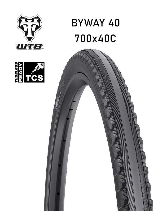 Покрышка бескамерная 700x40C WTB Byway Road TCS tire, чёрная