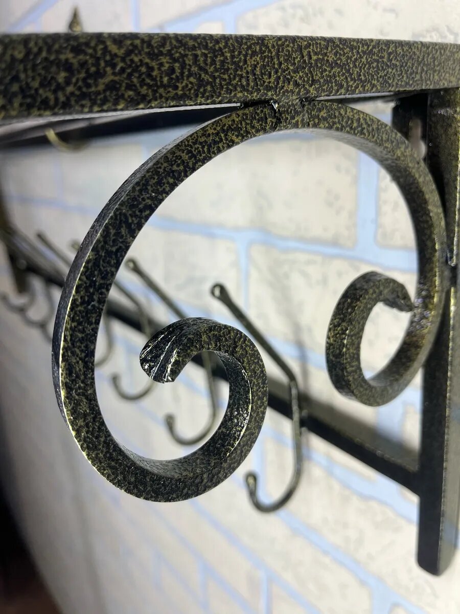 Вешалка настенная, кованая, Студия кованой мебели Нива, цвет античная бронза — фото 1