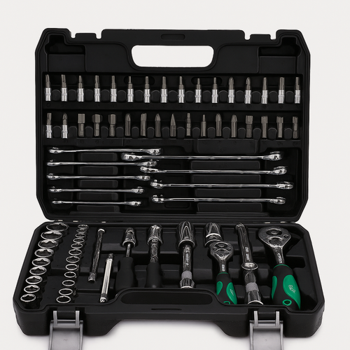 Изображение товара Набор инструментов ключей 78 предметов для автомобиля в кейсе для дома, машины