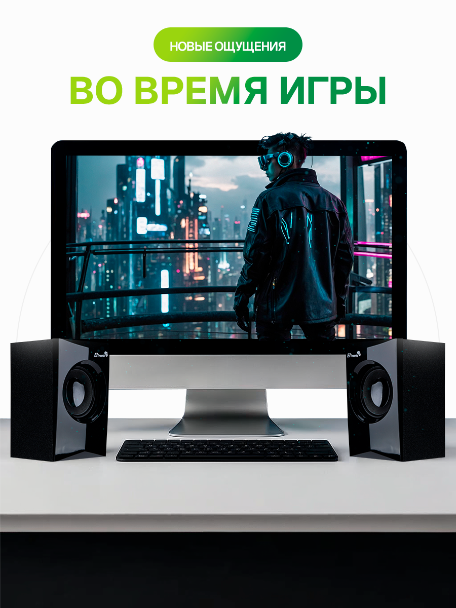 Акустическая система ELTRONIC 30-47, 5.1, FM, Bluetooth, дерево, черная — фото 1