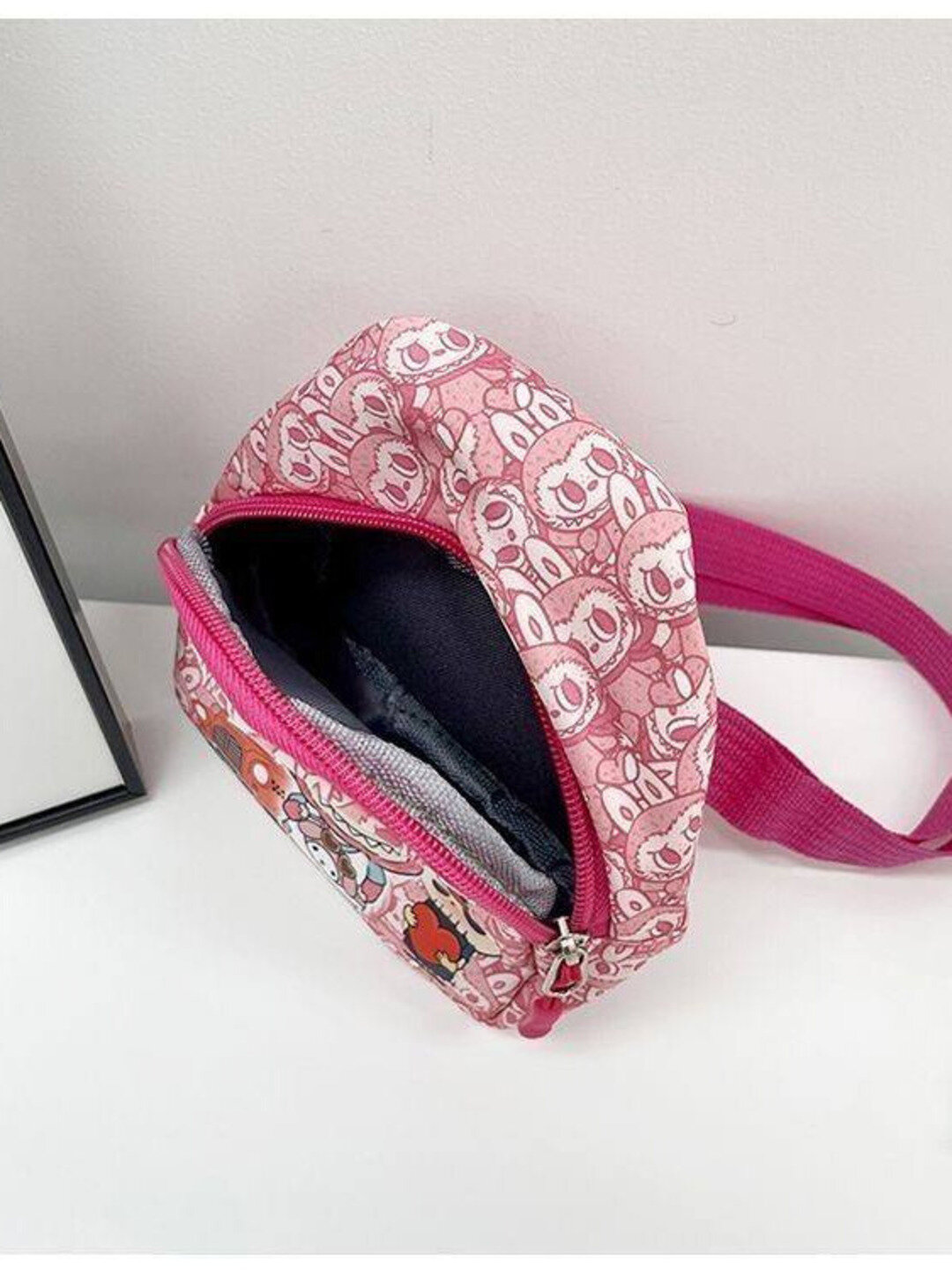 Сумка кросс-боди , фактура матовая, розовая пудра — фото 1