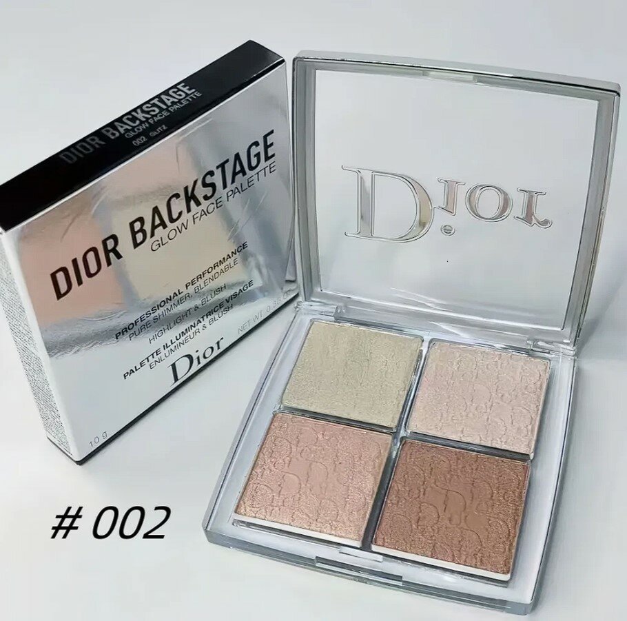 Dior Палетка хайлайтеров и румян Backstage Glow Face Palette, N 002 Glitz