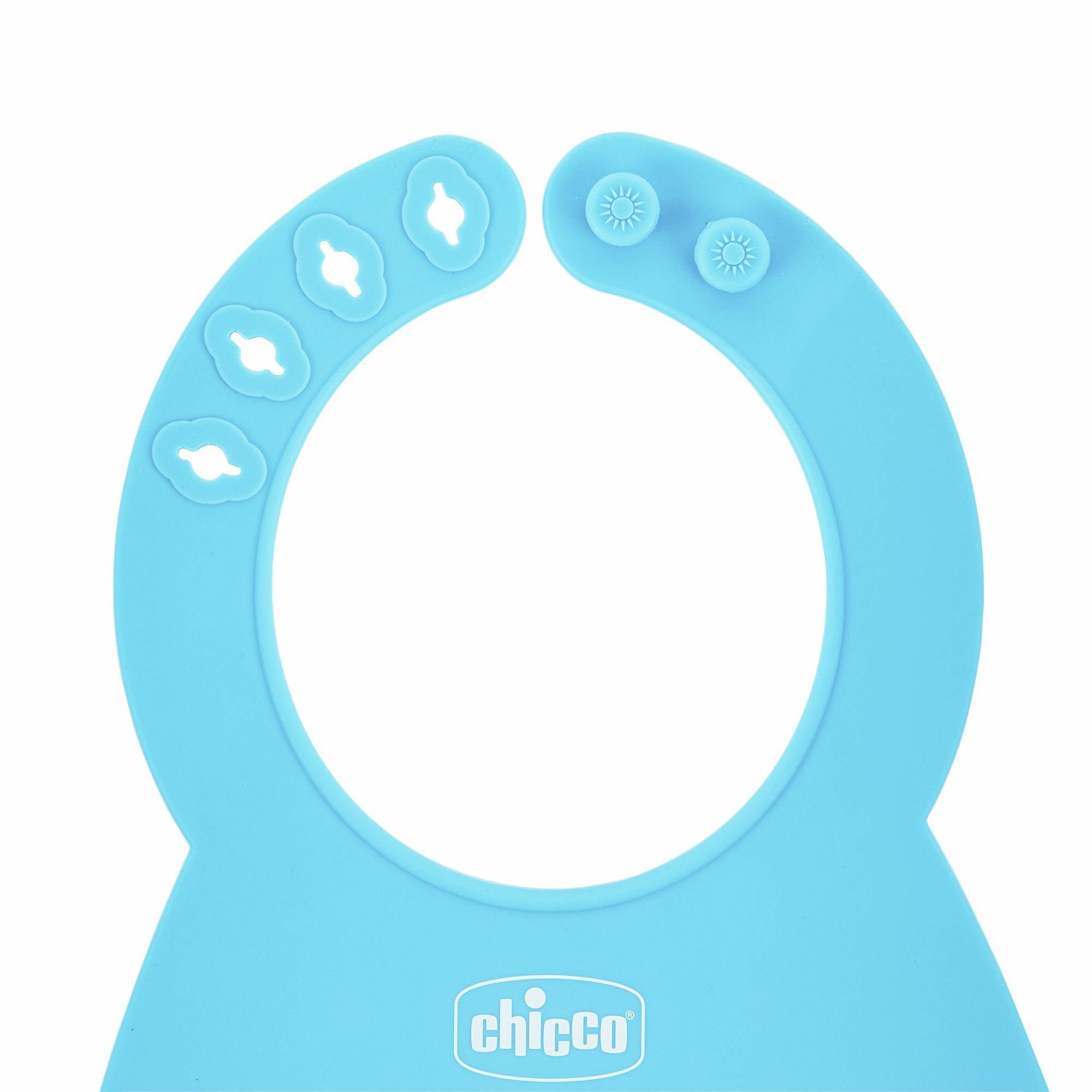Нагрудник для кормления силиконовый Chicco Easy Roll Bib, от 6 месяцев, голубой — фото 1