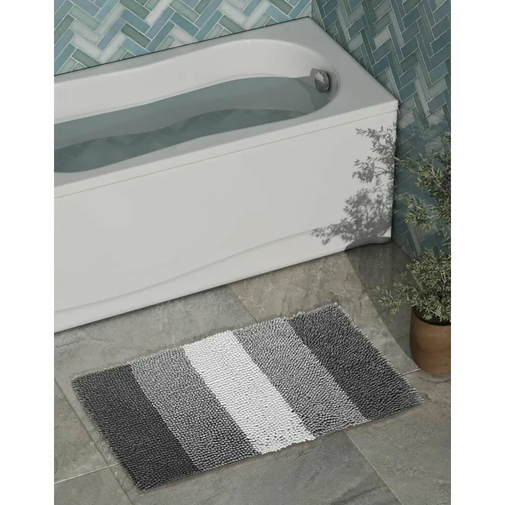 Коврик для ванной Шенилл 103356 50x80 см цвет серый