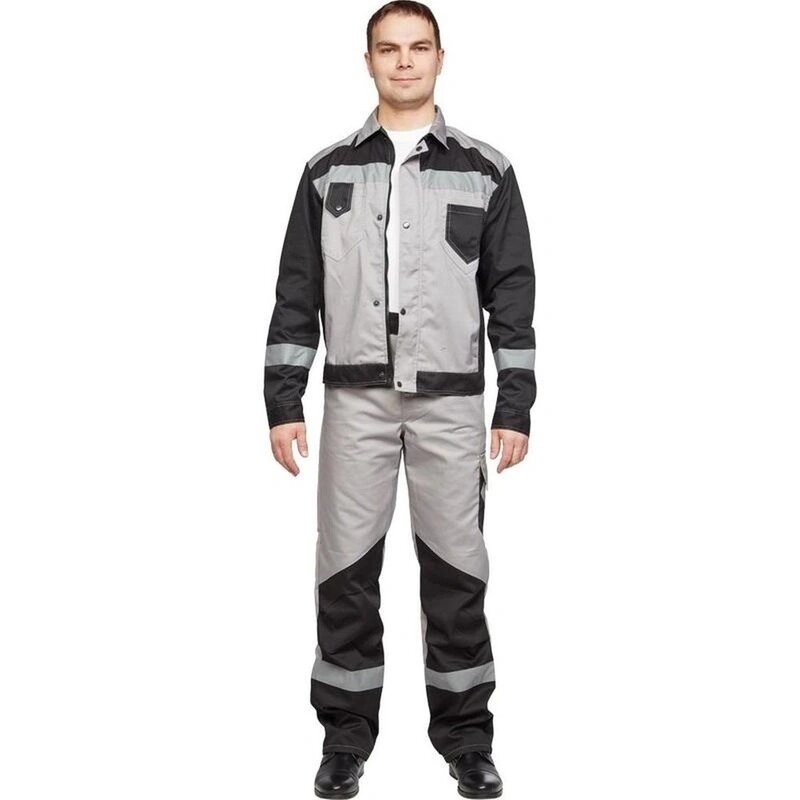 Костюм лет муж (куртка бр) л21 сер/чер 96-100/158-164