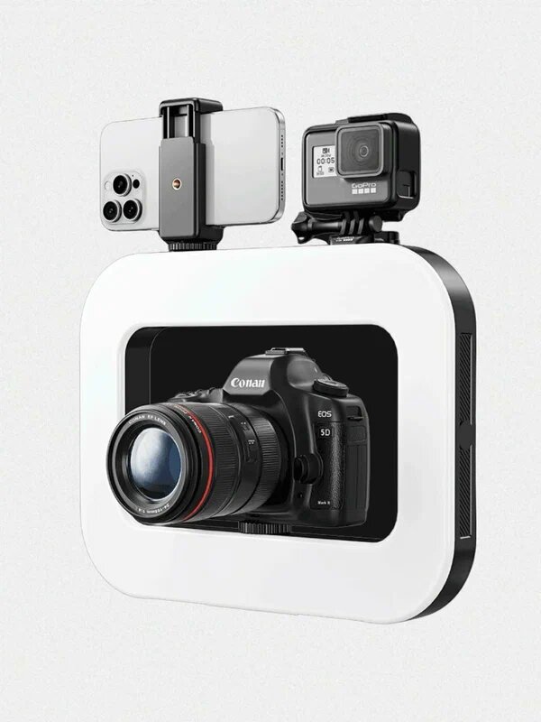 Кольцевая LED лампа Rig 20W с ручным стабилизатором — 3 режима света, аккумулятор 8000mAh, Type-C зарядка