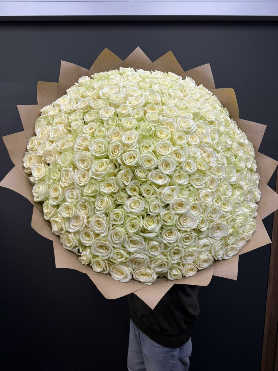 Букет 201 роза белая | 201 роза 60 см | Белые розы 201 шт 60 см