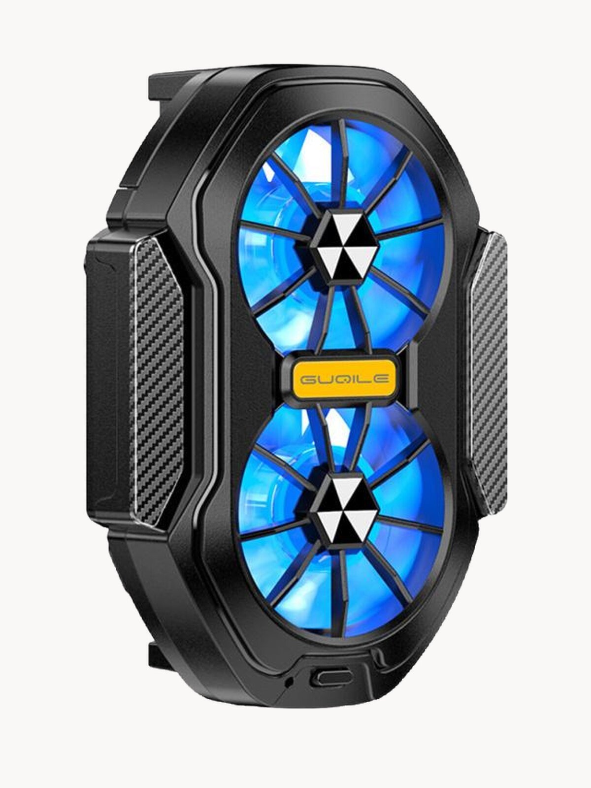 Кулер для охлаждения телефона беспроводной TechnoWay, для смартфонов, гидродинамический подшипник, 2 вентилятора, черный