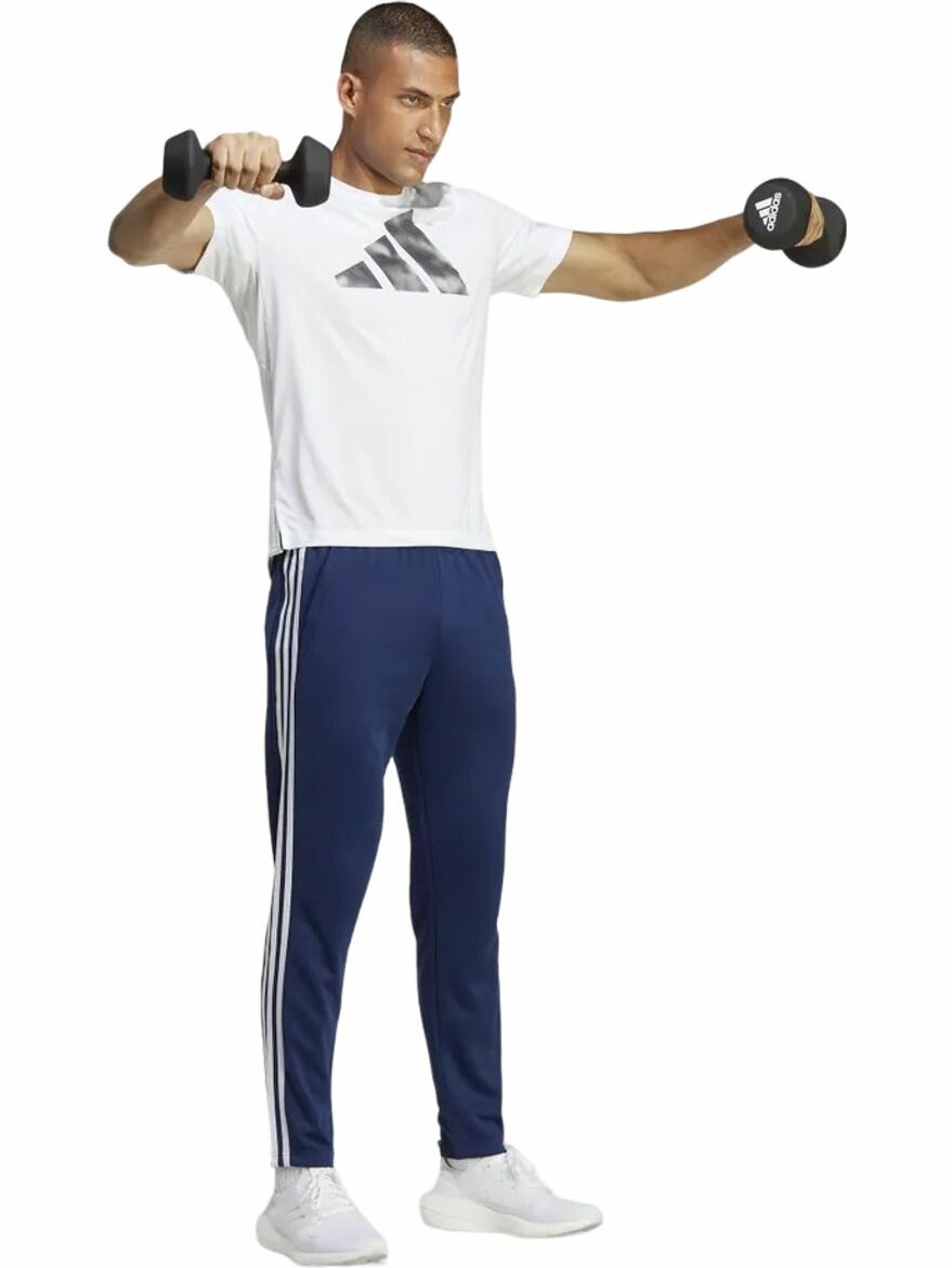 Брюки джоггеры adidas Train Essentials 3-Stripes Training Joggers, размер 2XL, синий — фото 1