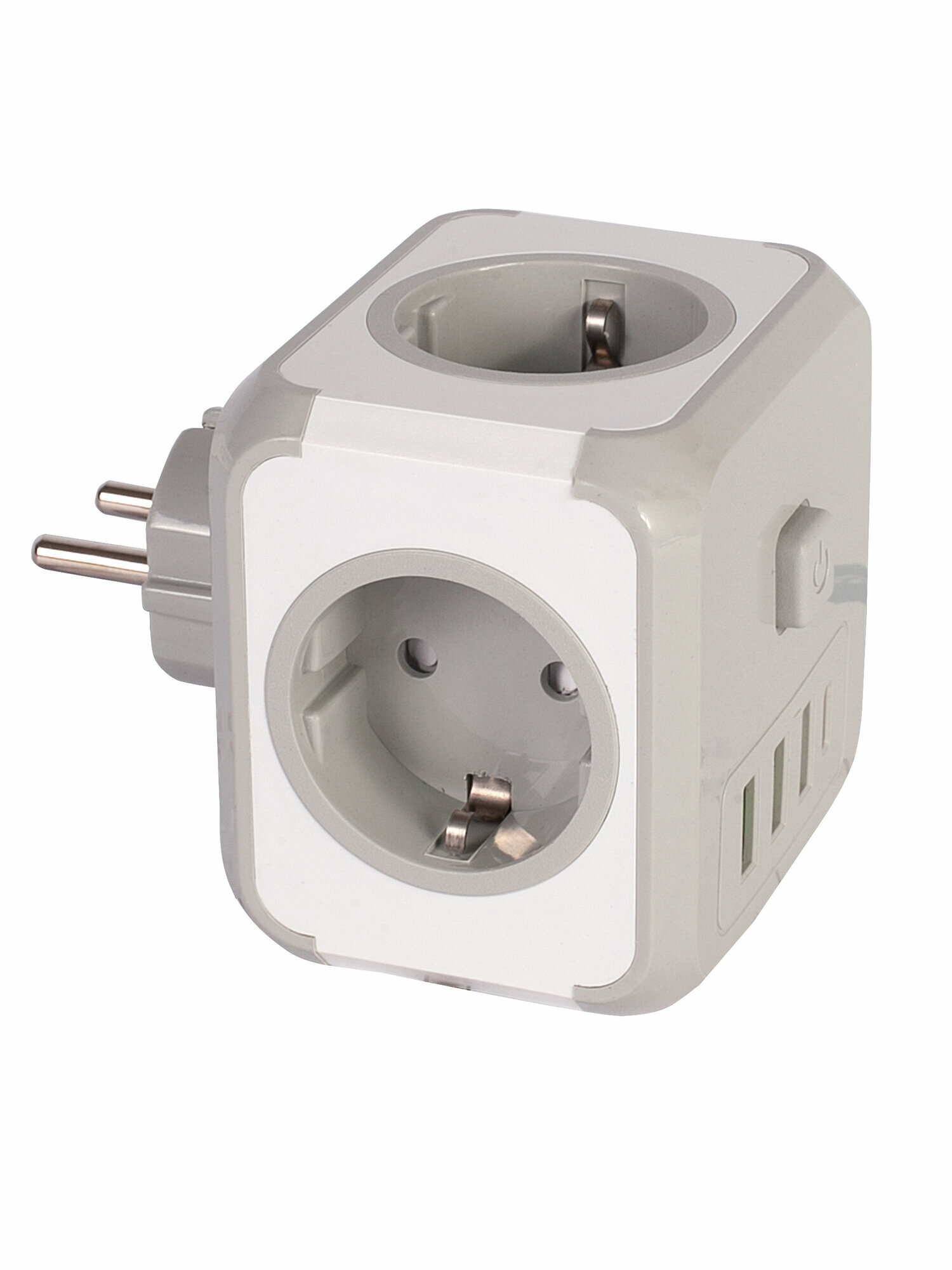 Сетевой фильтр RUCELF YM-PC3311, 3 розетки и 4 порта USB, белый — фото 1