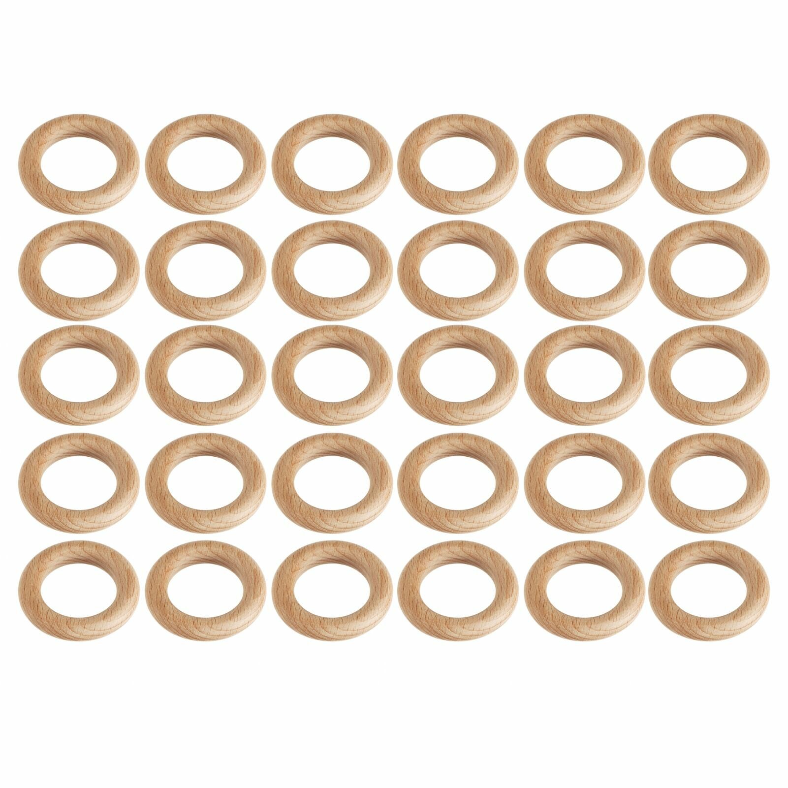 30 шт. деревянное кольцо из бука, ремесленное деревянное кольцо, набор аксессуаров для украшения дома сделай сам , 6,5 см/2,56 дюйма