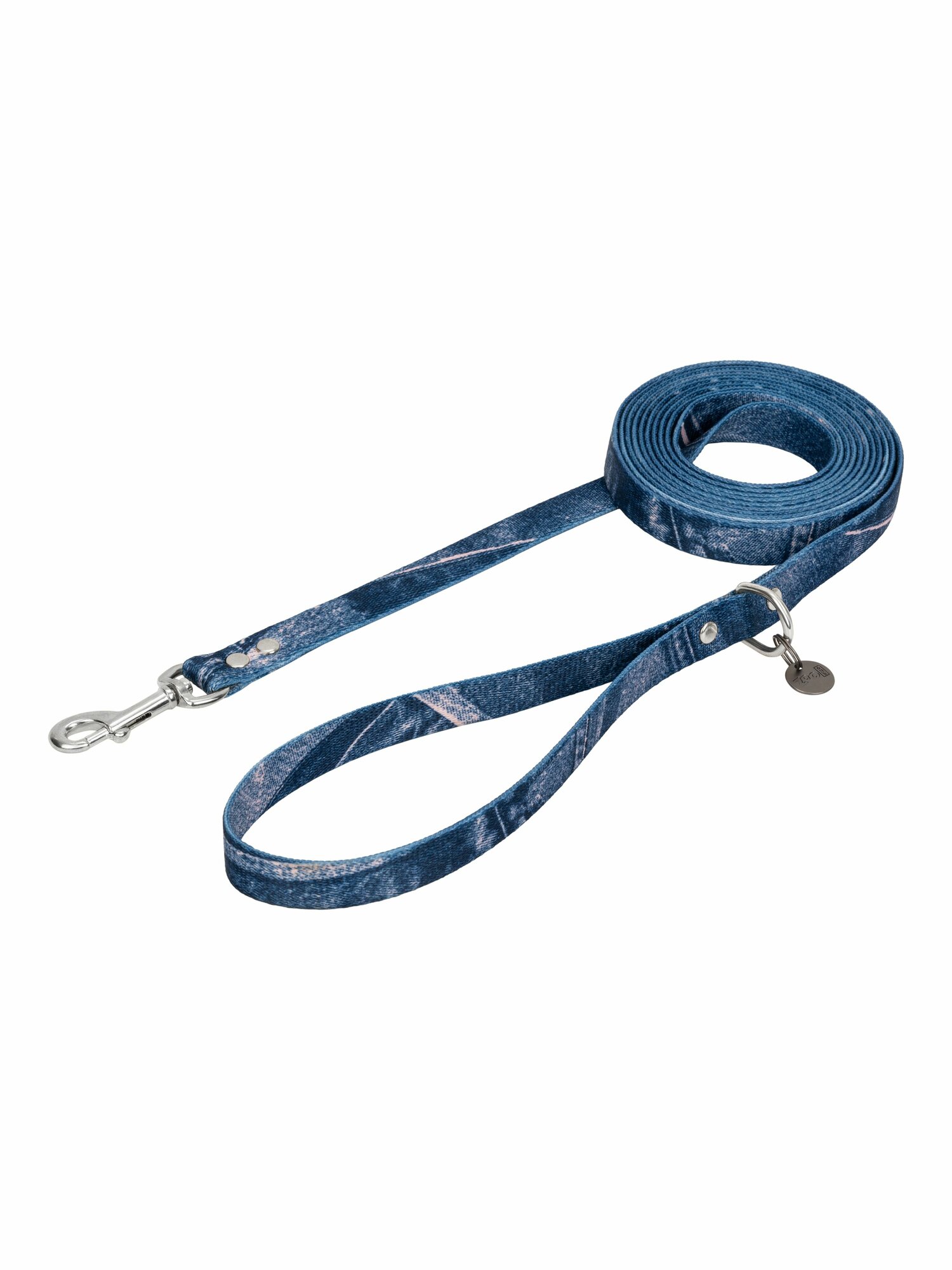 Поводок для собак с карабином ZooOne, нейлон, ширина 15 мм, длина 3 м, джинс (никель), 73-1595