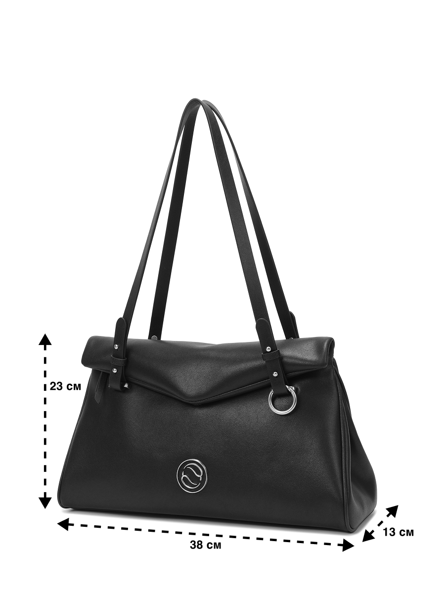 Сумка тоут Paprika Bag Italy, фактура зернистая, черный — фото 1