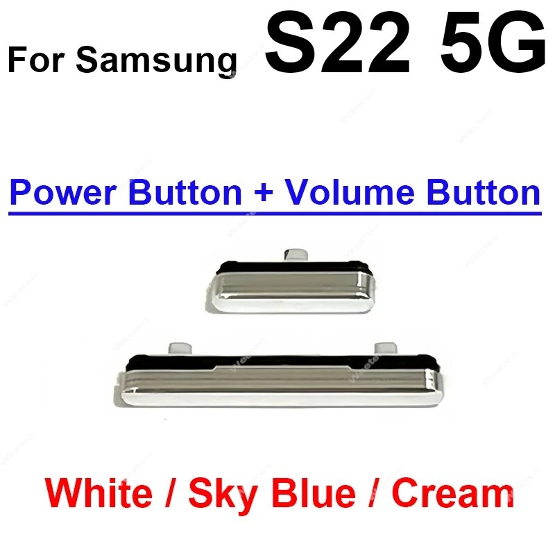 Power + Volume Бочные клавиатуры для Samsung Galaxy S22 S22+ Plus S22 Ultra S901B S906B S22-5G-White