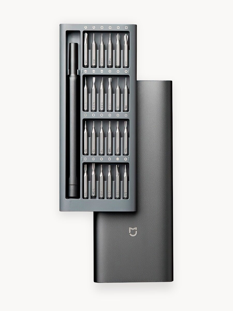 Набор отверток для точных работ Xiaomi Mi Precision Screwdriver Set 25 предметов в жестком кейсе, магнитный наконечник, серый