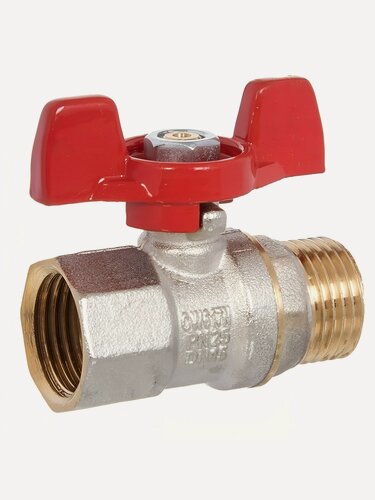 Изображение товара Кран для воды РосТурПласт 3/4 дюйма, г-ш, ручка-бабочка, PN25. Надежная запорная арматура для инженерных систем.