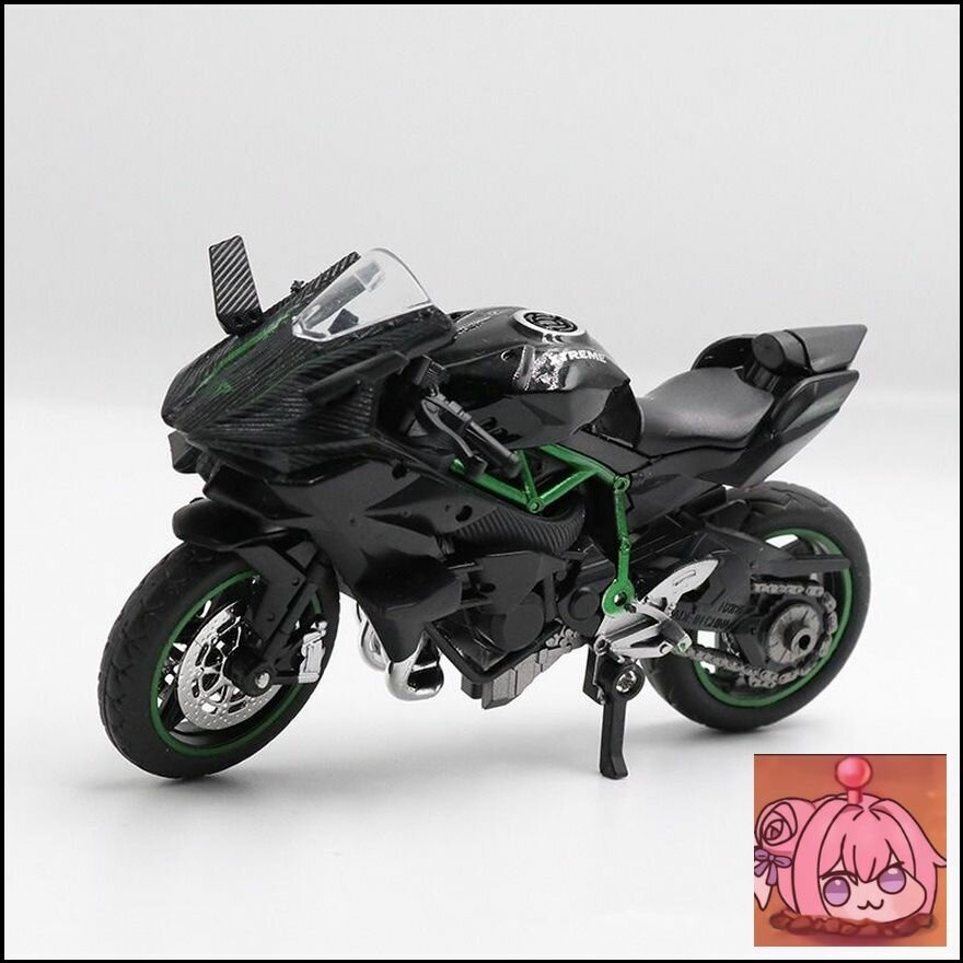 Модель мотоцикла Kawasaki в масштабе 1:6, черный цвет, управление со смартфона, ABS пластик и металлический сплав