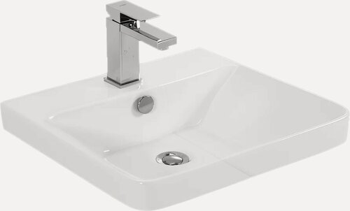Изображение товара Мебельная раковина Aquanet Sanovit Luxury 50 накладная, фаянсовая, со встроенным сливом-переливом, белая, раковина для ванной, прямоугольная