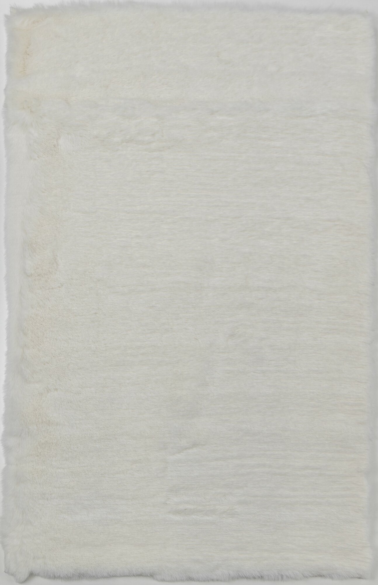 Коврик для ванной, лоджии, спальни из искусственного кроличьего меха "Bianca белый" 50х80 см, противоскользящий, стирка