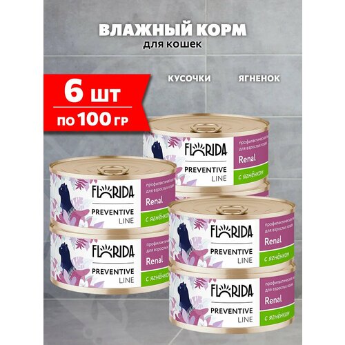 фото Florida preventive line renal д взр кош при хронич почечной недостаточности с ягненком банка 100гnew 100 гр х 6 шт