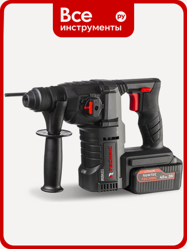 Изображение товара Аккумуляторный перфоратор RUNTEC TECHNIC 2.5 Дж, 20 В, 2x4 Ач, 900 Вт RT-EH900T, удобный