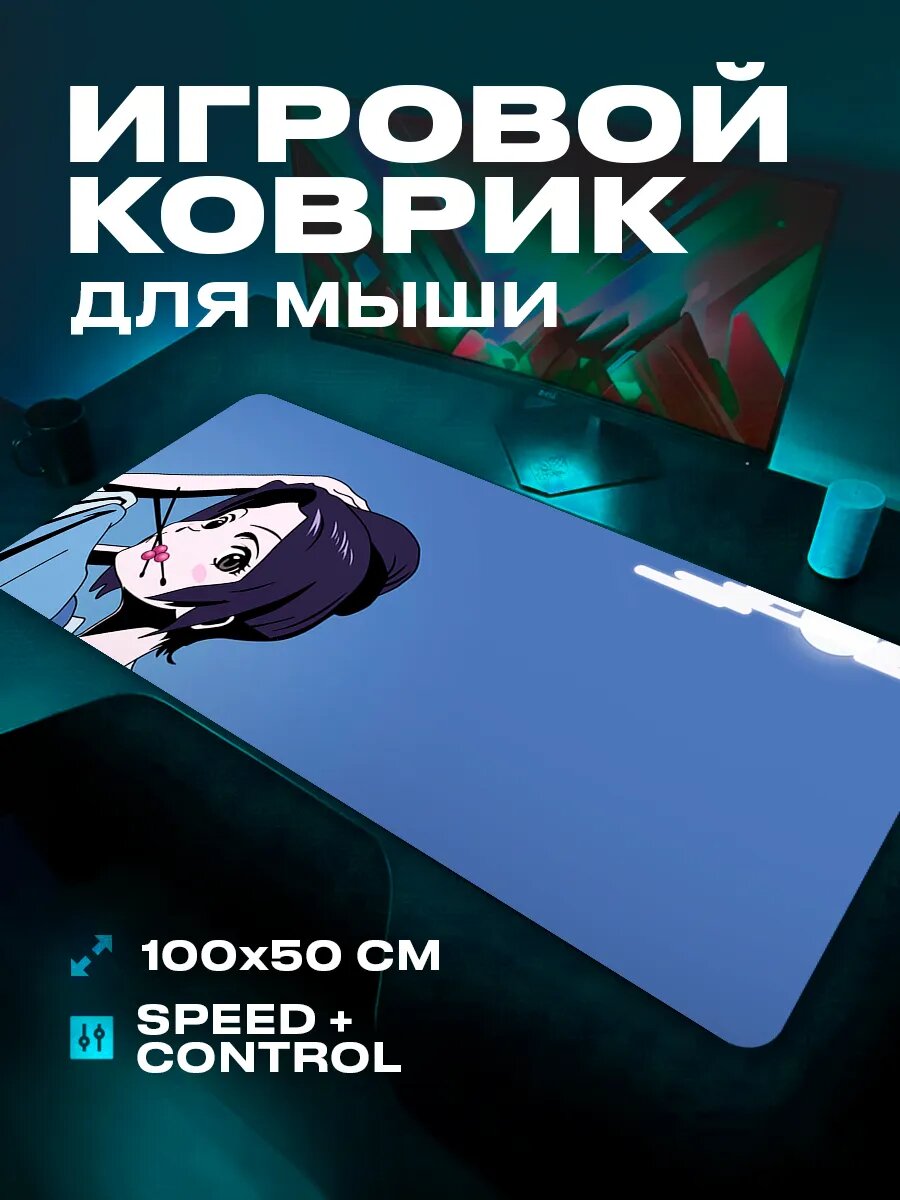 Коврик для мыши большой игровой Самурай Чамплу 100 50 аниме