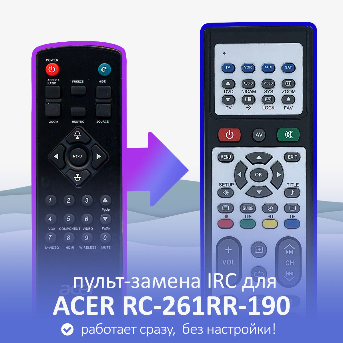 Пульт-замена для ACER RC-261RR-190