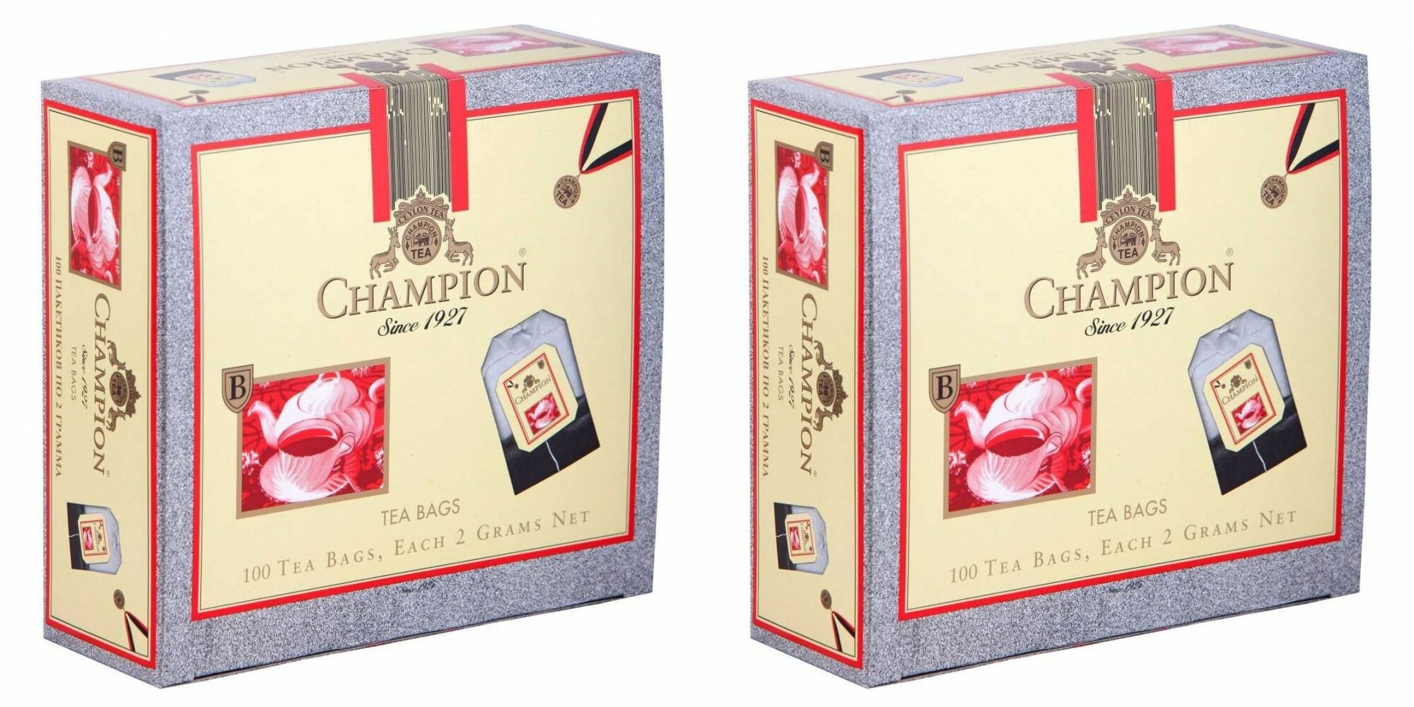 Beta Tea Черный чай Чемпион, 100 пакетиков по 2 г, 2 уп