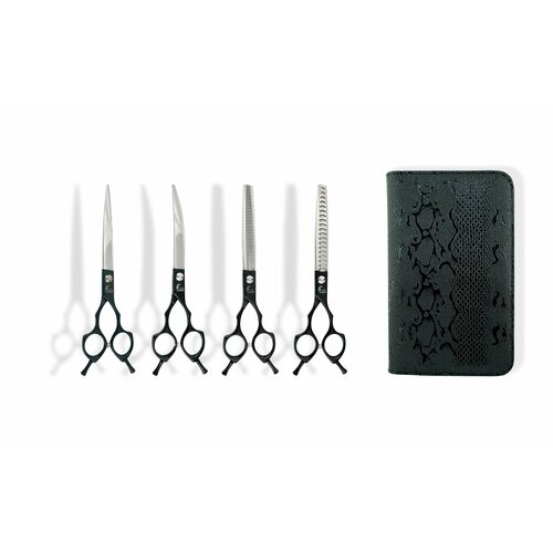 Набор профессиональных ножниц для груминга собак животных TUKKO Style LOLLIPOP Set TOTAL BLACK 20590₽