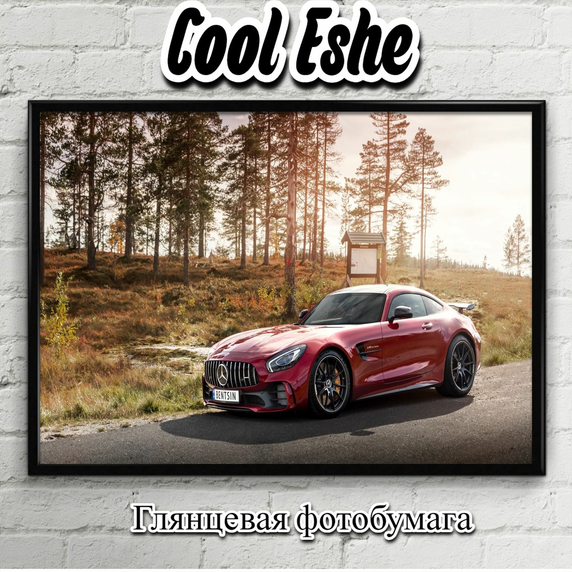 Плакат "Около леса, Mercedes-AMG GT" из коллекции "Автомобили" А3