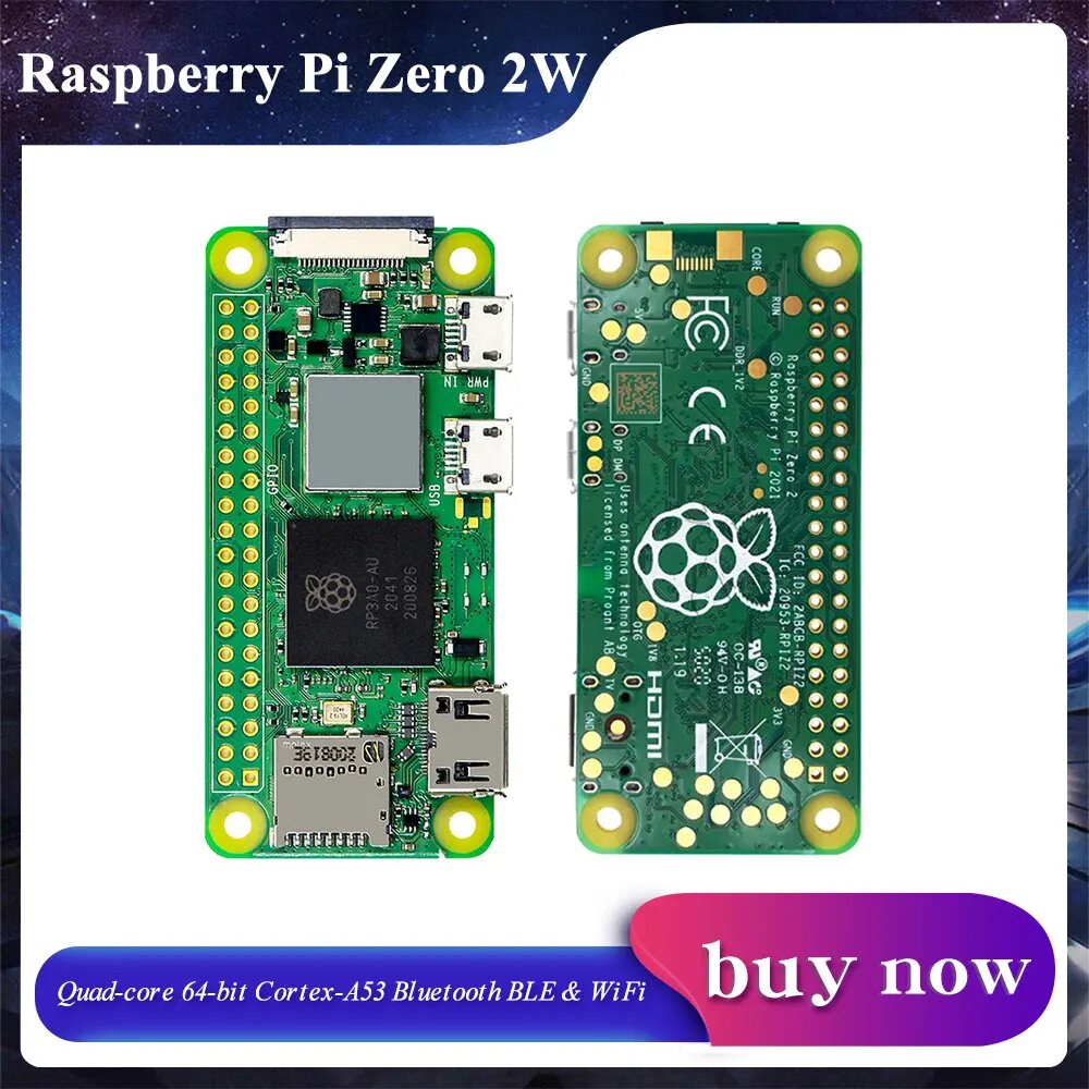 Raspberry Pi Zero 2 Вт четырехъядерный 64-разрядный телефон, Bluetooth BLE и WiFi Pi Zero 2 Pi 0 1 ГГц 512 Мб SDRAM, Беспроводная локальная сеть RPI0 2 Вт, Bundle 2 — фото 1