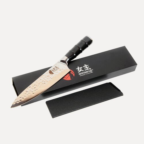 Изображение товара Кухонный шеф нож onnaaruji. 21 см. Универсальный. Профессиональный. Поварской. Hummer Black