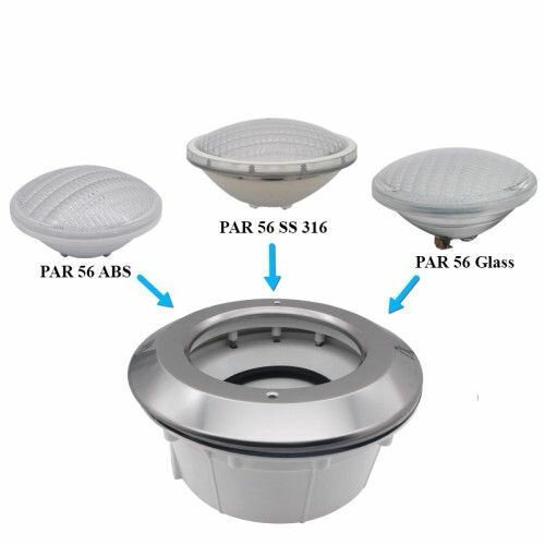 Корпус Светильника для бассейна, Pondtech PAR56, с хром. накладкой (под пленку)