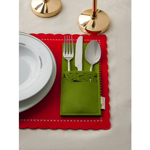 Конверт для сервировки столовых приборов Arya Leaf 10x23 Зеленый 216₽