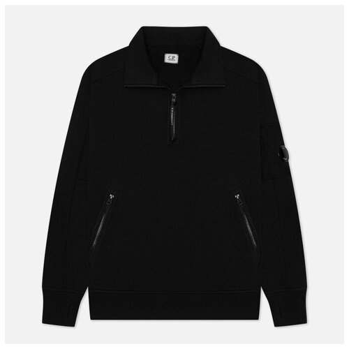Мужская толстовка C.P. Company Stand Collar Diagonal Raised Fleece чёрный, Размер S