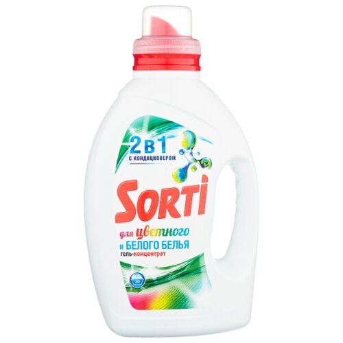 фото Гель Sorti для цветного и белого белья 2 в 1, 1.3 л, бутылка