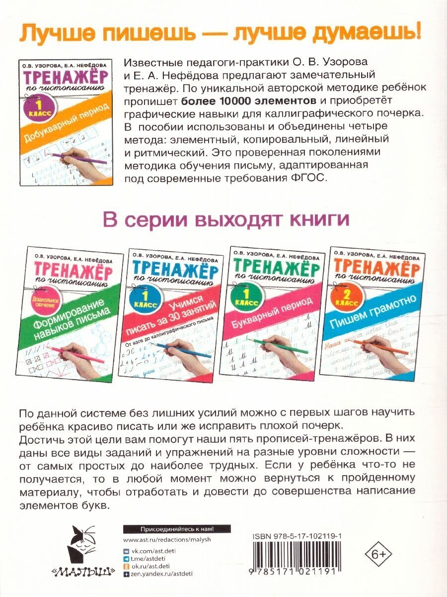 Тренажер по чистописанию. 1 класс. Добукварный период - фото №6