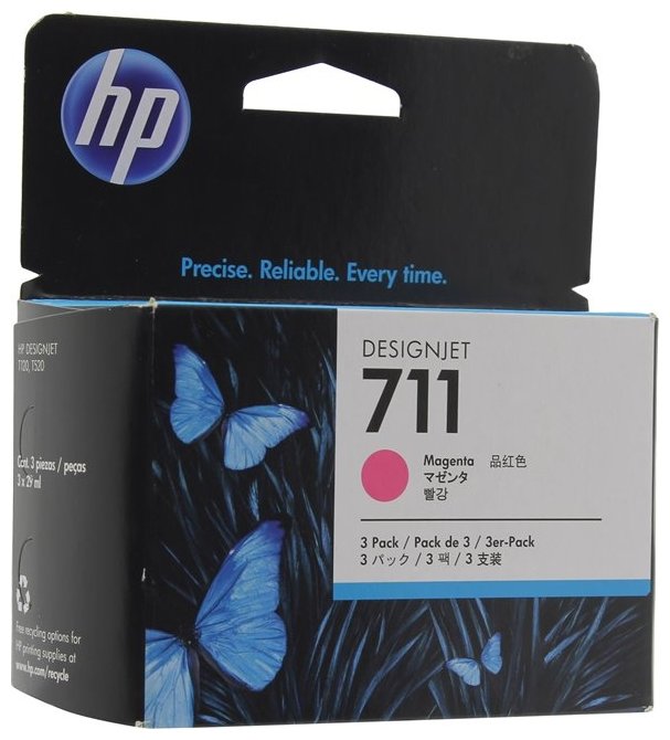 Струйный картридж HP 711 29-ml, 3 шт. в упаковке, пурпурный (CZ135A)