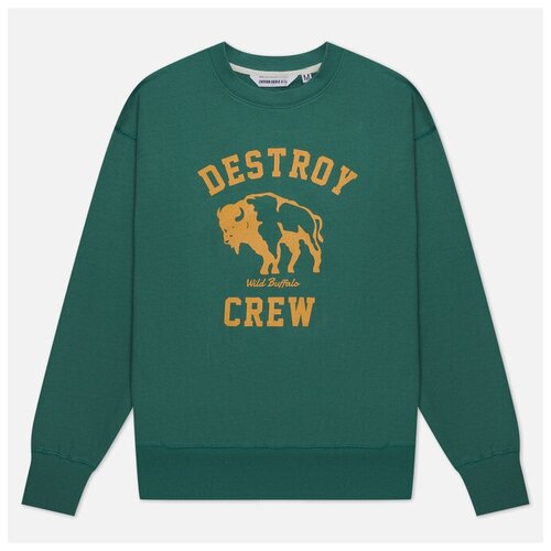 Мужская толстовка Uniform Bridge Destroy Buffalo Crew Neck зелёный, Размер XL